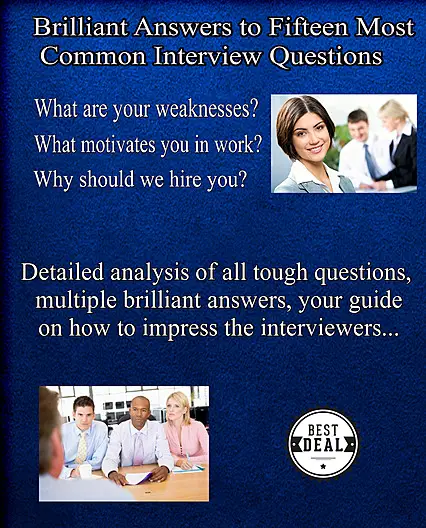 15 most common interview questions eBook cover, 1st bonus material